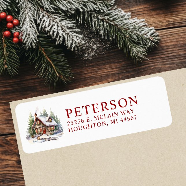 Rustic Christmas New Home Return Address Label (Creator Uploaded)