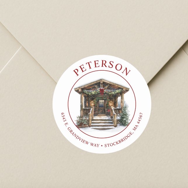 Rustic Christmas New Home Return Address Labels (Creator Uploaded)
