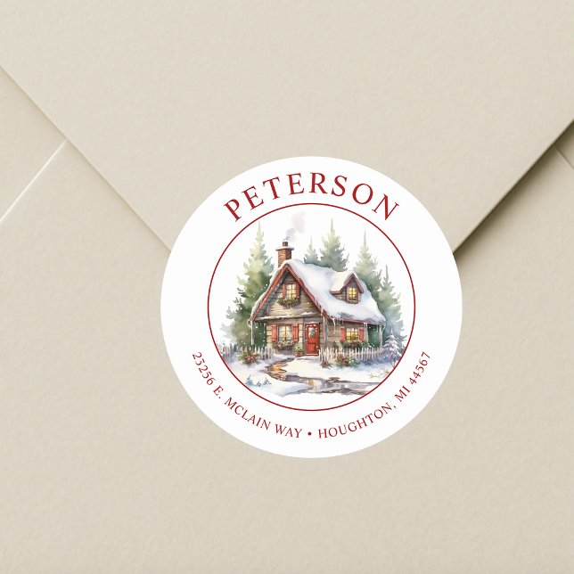 Rustic Christmas New Home Return Address Labels (Creator Uploaded)