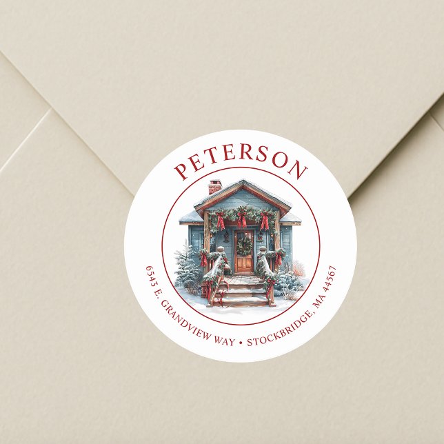 Rustic Christmas New Home Return Address Labels (Creator Uploaded)