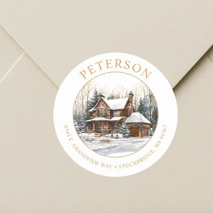Rustic Christmas New Home Return Address Labels