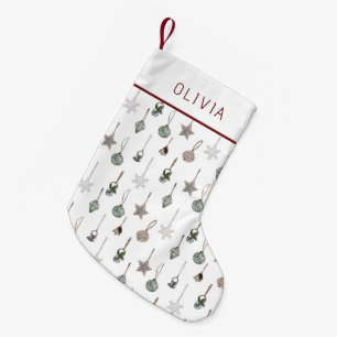 Rustic Christmas Ornaments Custom Name Small Christmas Stocking