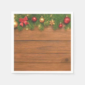Rustic Christmas Paper Napkins – Festive Holiday