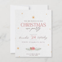 Rustic Christmas Party Invitation | Cosy Holiday