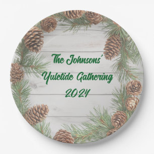 Rustic Christmas Party Paper Plate