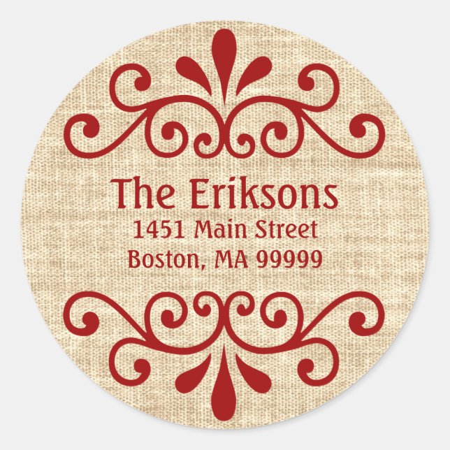 Rustic Christmas Personalised Address Labels (Front)