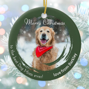 Rustic Christmas Pet Photo Ornament for Dog Mum