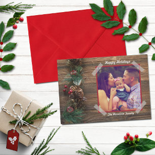 Rustic Christmas Photo Holiday Card