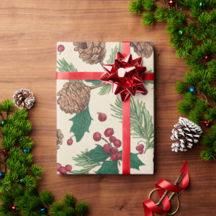 Rustic Christmas Pine Wrapping Paper