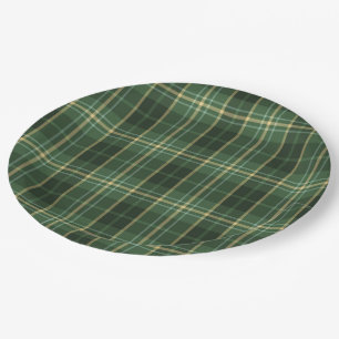 Rustic Christmas plaid tartan pattern Paper Plate