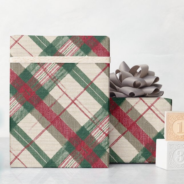 Rustic Christmas Plaid Wrapping Paper (Creator Uploaded)
