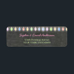 Rustic Christmas Potluck Chalkboard String Lights Return Address Label<br><div class="desc">Rustic Christmas Potluck Chalkboard String Lights. A colourful and joyful design to invite your friend to celebrate the season! Use Customise tool to add your Ifo,  make changes. For matching items,  please,  visit my Christmas Potluck Collection.</div>