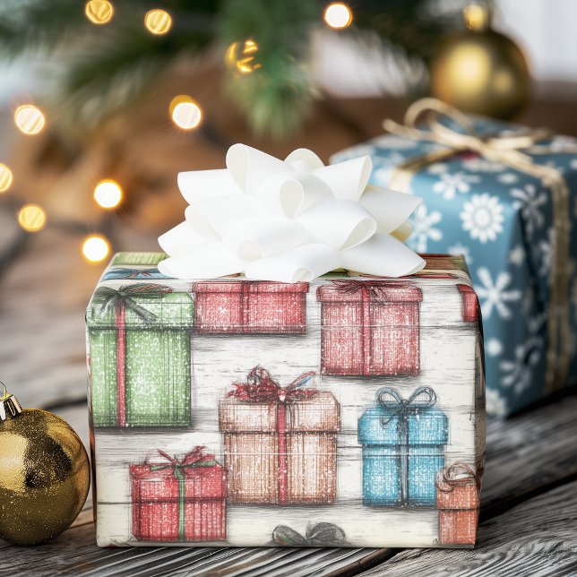Rustic Christmas Presents Wrapping Paper (Creator Uploaded)