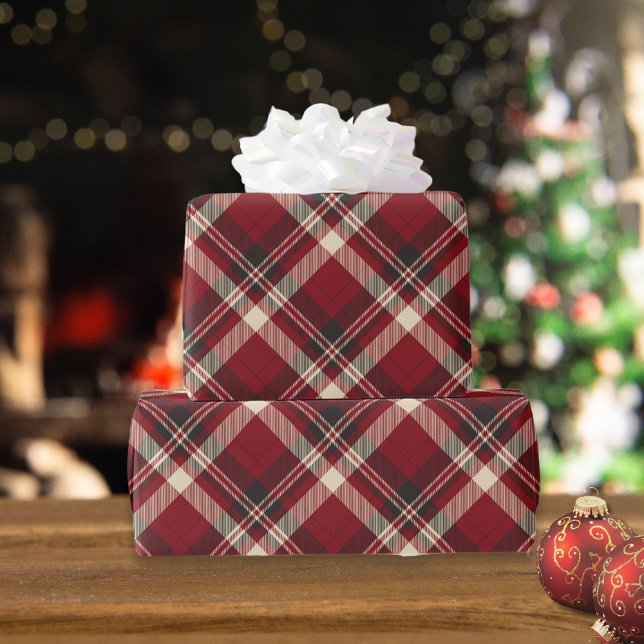 Rustic Christmas Red Green Gingham Plaid Gift Wrapping Paper (Creator Uploaded)