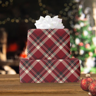 Rustic Christmas Red Green Plaid Gift Wrapping Paper
