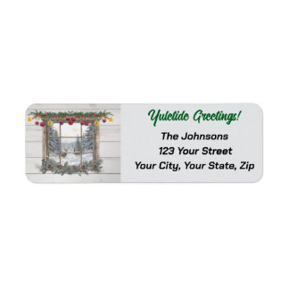 Rustic Christmas   Return Address Label