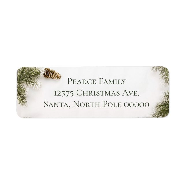 Rustic Christmas Return Label Return Address Label (Front)