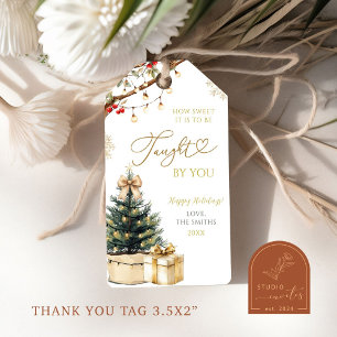 Rustic Christmas Sweet Teacher Appreciation Tags