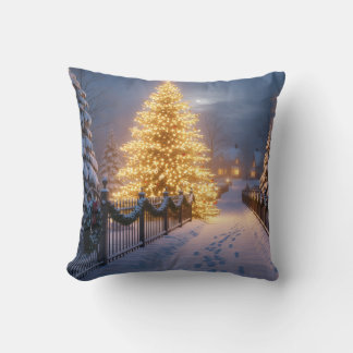 Rustic Christmas Throw Pillows – Village Tree, San