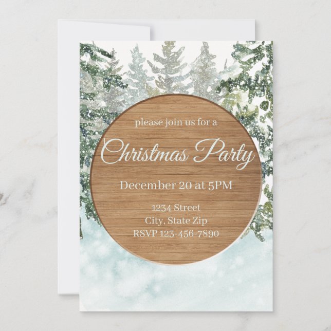 Rustic Christmas Tree Farm Holiday Invitation (Front)