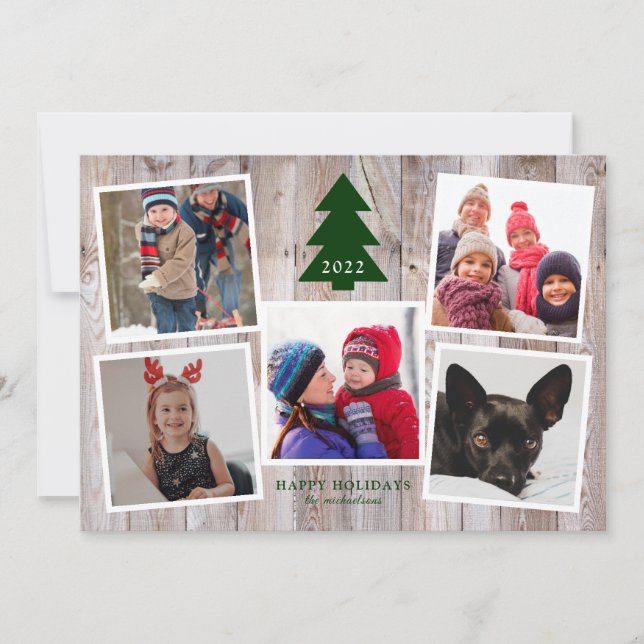 RUSTIC CHRISTMAS TREE Photo Collage (Front)