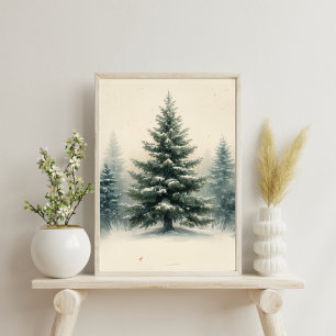 Rustic Christmas Tree Poster – Wall Art