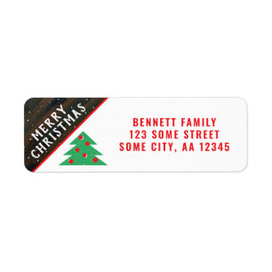 Rustic Christmas Tree Red Holiday Return Address Return Address Label