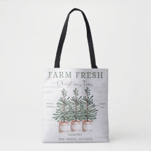 Rustic Christmas Tree Tote Bag