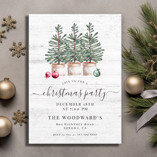 Rustic Christmas Trees Holiday Party  Invitation