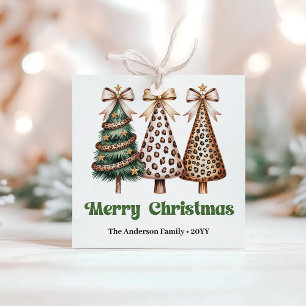 Rustic Christmas Trees Personalised Holiday Gift  Favour Tags
