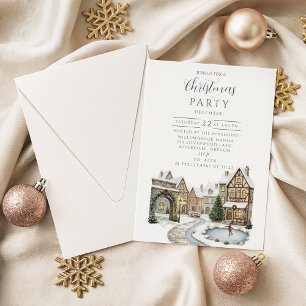 Rustic Christmas Village Celebration Invitation