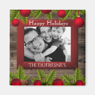 Rustic Christmas w/Photo Magnet