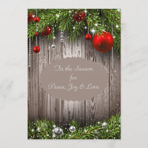 Rustic Christmas Wedding Invitation