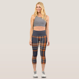 Rustic Christmas/winter plaid Capri Leggings