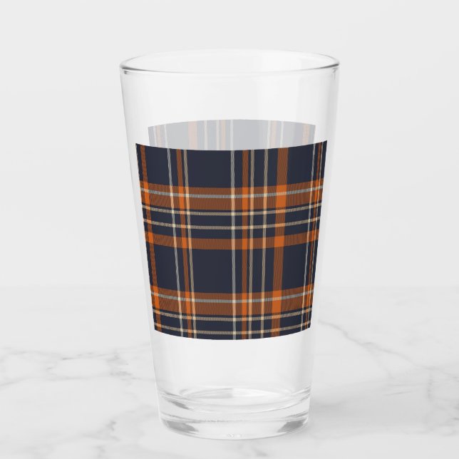 Rustic Christmas/winter plaid Glass (Front)