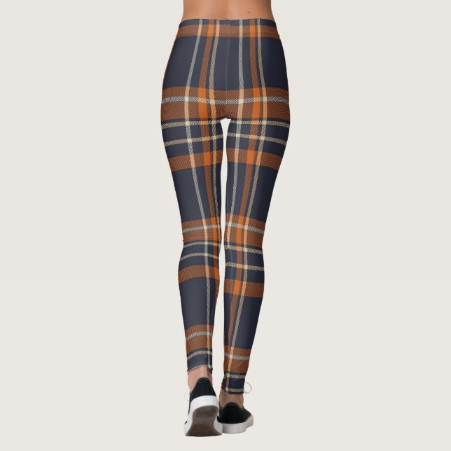 Rustic Christmas/winter plaid   Leggings (Back)