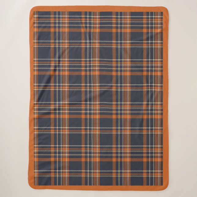 Rustic Christmas/winter plaid Sherpa Blanket (Front)