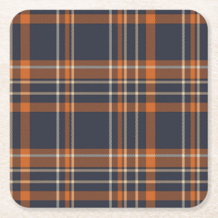 Rustic Christmas/winter plaid  Square Paper Coaster