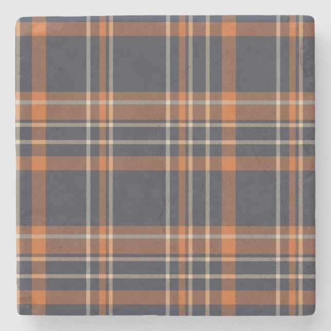 Rustic Christmas/winter plaid   Stone Coaster (Front)