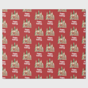 RUSTIC CHRISTMAS WOODLAND ANIMALS WRAPPING PAPER