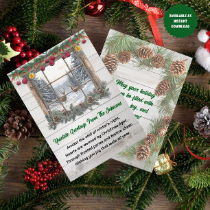 Rustic Christmas Yuletide Greeting Holiday Card