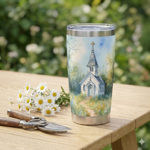 Rustic Church Path in Wildflower Meadow Insulated Tumbler