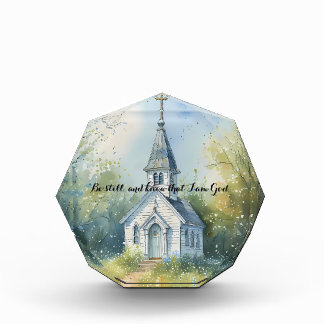 Rustic Church Path in Wildflower Meadow Photo Block