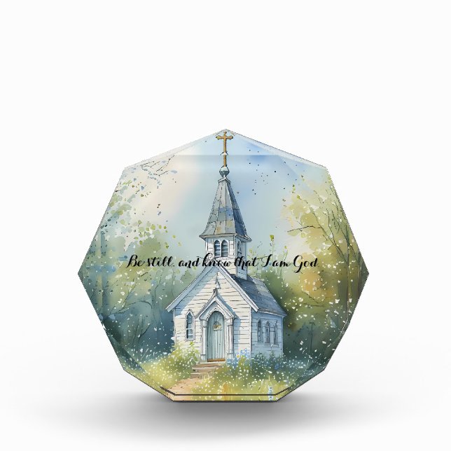 Rustic Church Path in Wildflower Meadow Photo Block (Front)