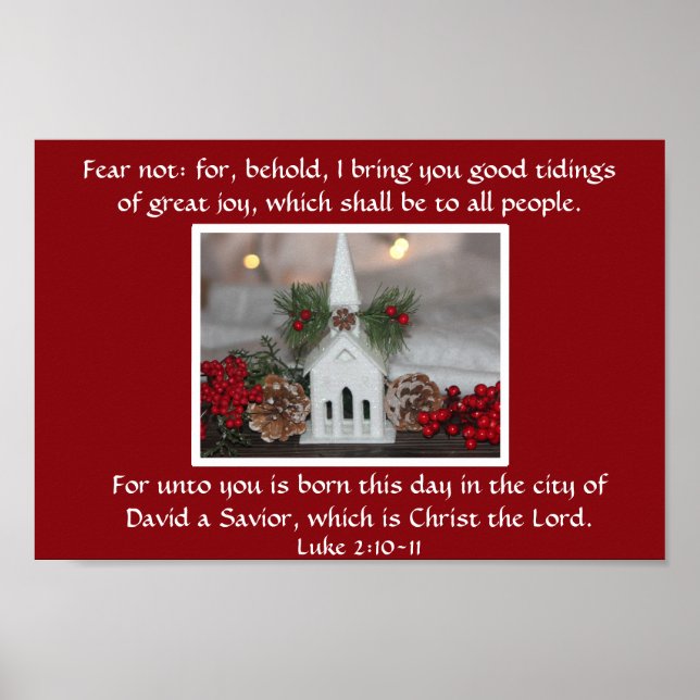Rustic Church Pine Cones Birth of Jesus Luke 2 Poster (Front)