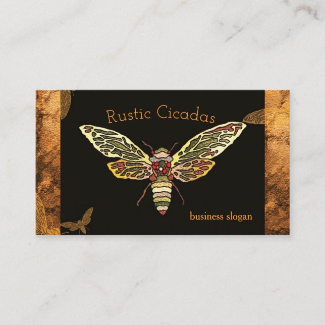 Rustic Cicada Professional Business Card (Front)