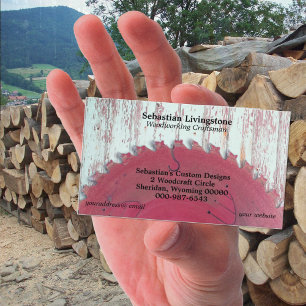 Rustic Circular Saw Woodworking Craftsman Business Card