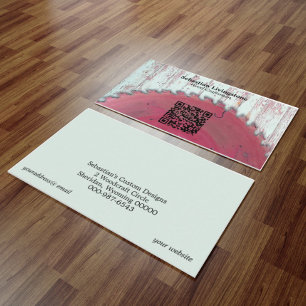 Rustic Circular Saw Woodworking Craftsman QR Code Business Card