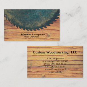 Rustic Circular Saw Woodworking Professional Business Card
