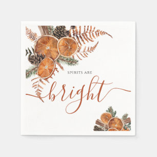 Rustic Citrus And Pine Winter Holiday  Napkin